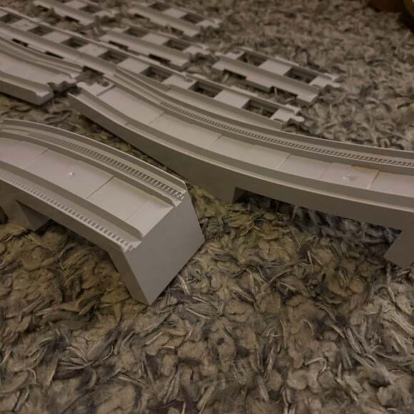 DUPLO Lot BRIDGE TRAIN TRACK Dark Grey: 2 RAMPs and 2 TOP CURVE Replacements - Picture 5 of 9